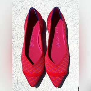 Rothy’s The Pointe Limited Edition Pomegranate Grid Ballet Flat - Size 8.5